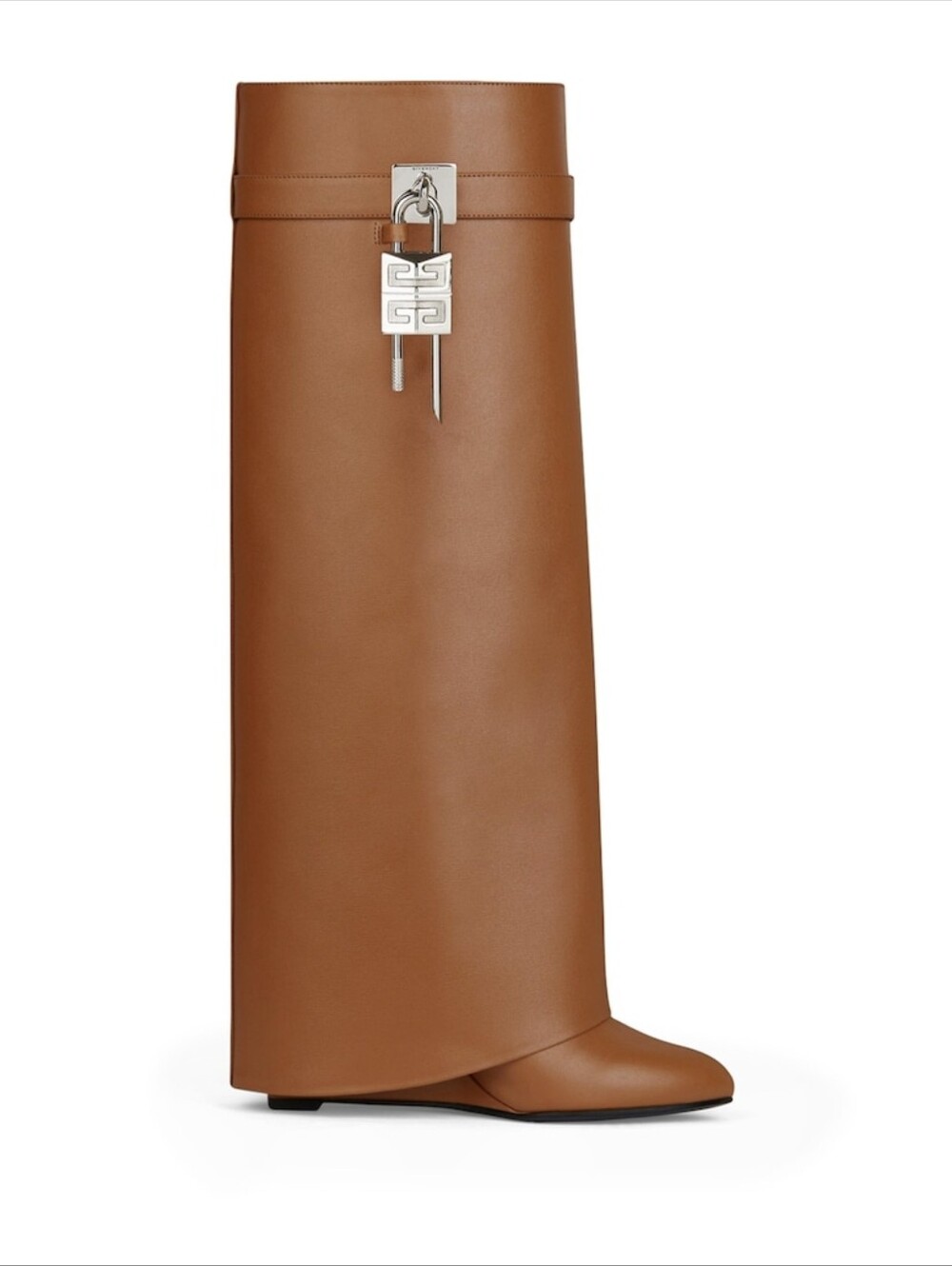 Givenchy Shark Lock Knee-High Boots 90 Tan Size 40 US SIZE 8.5/9